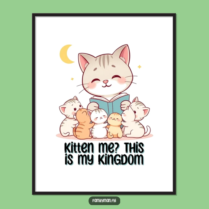 Free Printable Wall Art: Funny Cat Story Time - Cozy Downloadable Decor