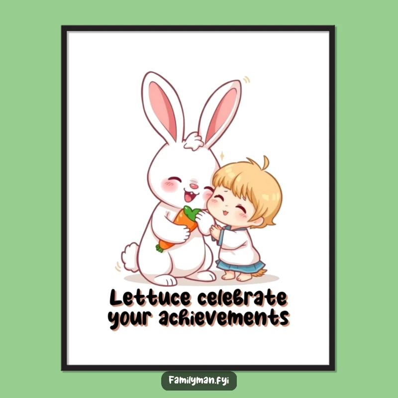 Free Printable Wall Art: Rabbit & Child Sharing for Sweet Downloadable Decor