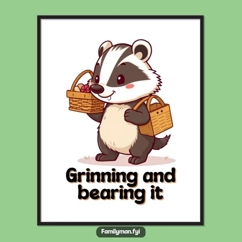 Free Printable Badger Dad Wall Art: Funny Determined Decor Download