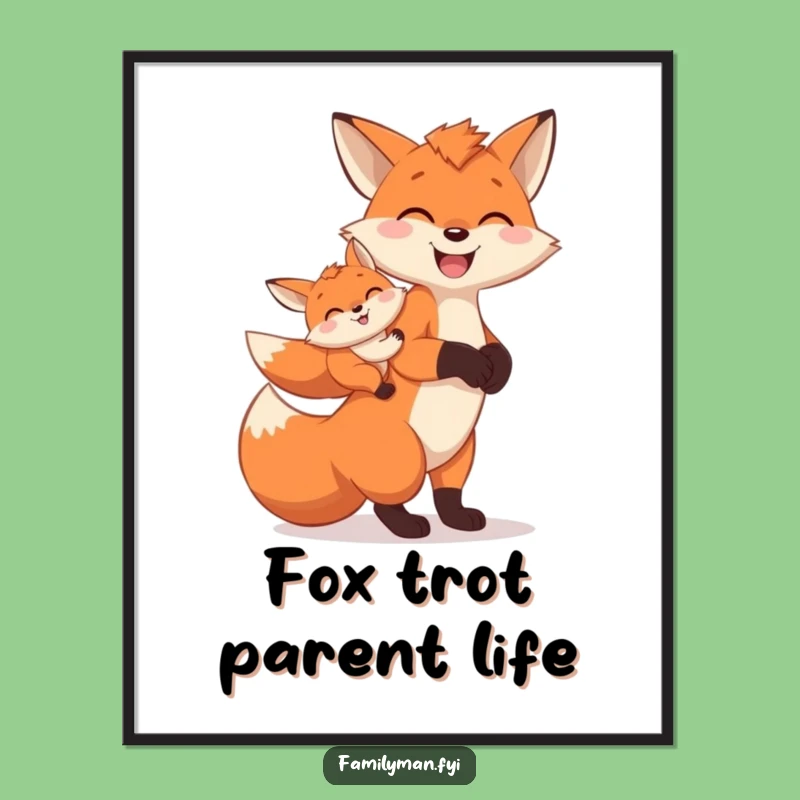 Sweet Printable Wall Art: Fox Dad & Baby - Free Downloadable Whimsical Decor