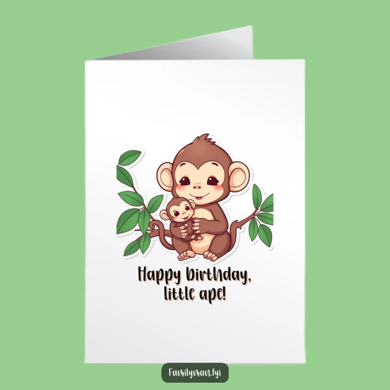 Free Printable Monkey Birthday Card: Loving Parent Funny Downloadable Gift
