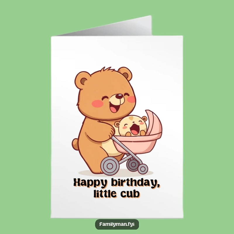 Free Printable Birthday Card: Bear's Baby Animal Parade Birthday!