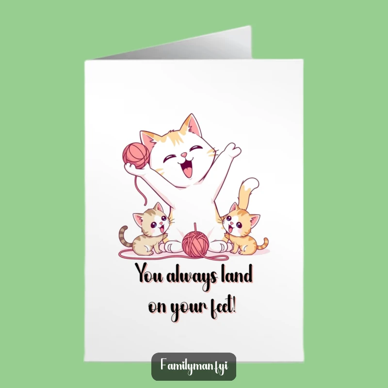 Free Printable Congrats Card: Cat Family Fun - Joyful Downloadable Celebration