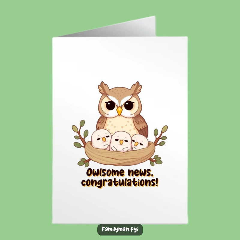 Free Printable Congrats Card: Owl Nest Blessing, Adorable Downloadable Achievement Gift