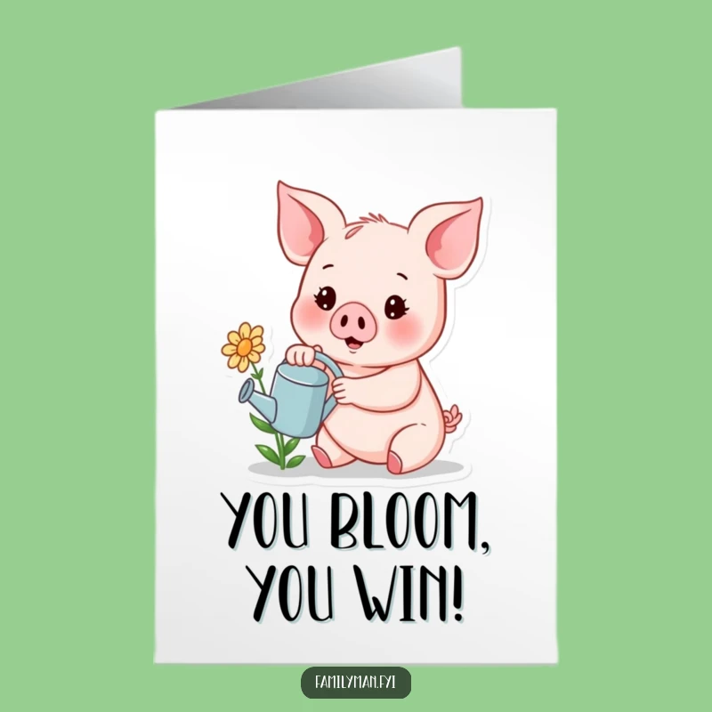 Free Printable Congrats Card: Piglet's Growth Gift Downloadable Card for New Beginnings