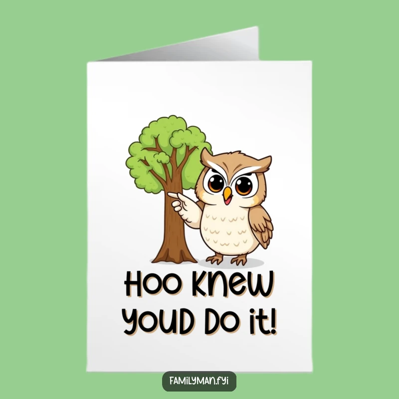 Free Printable Congrats Card: Wise Owl Family Tree - Downloadable Gift