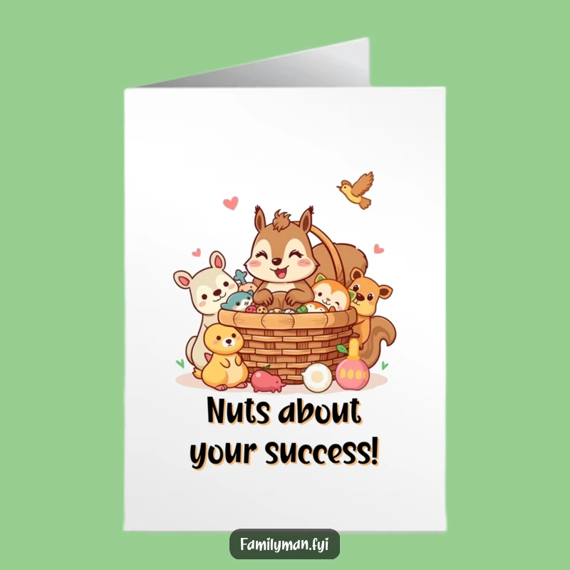 Free Printable Squirrel Congrats Card: Joyful Downloadable Gift for Team Success!
