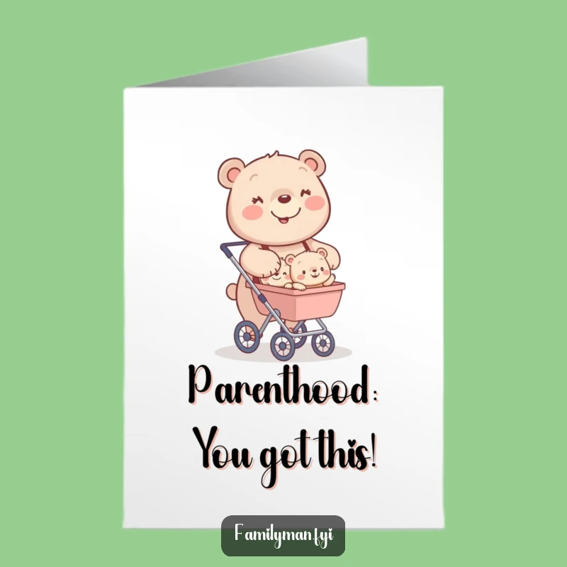 Free Printable Congrats Card: Bear's New Arrivals, Joyful Announcement Greeting