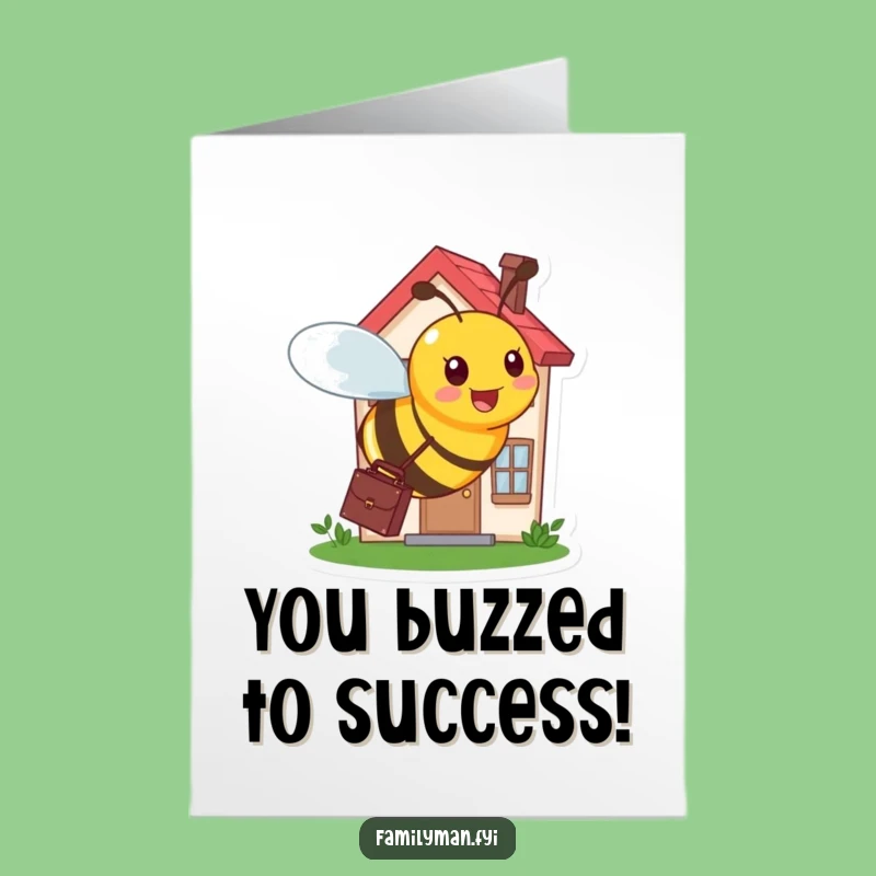 Free Printable Congrats Card: Bee's Hard Work Downloadable Gift for Success