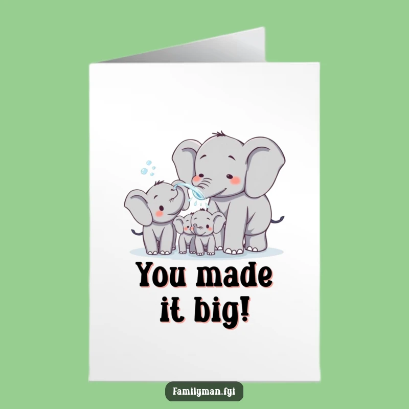 Free Printable Elephant Dad Congrats Card: Celebrate Big Wins with Humor