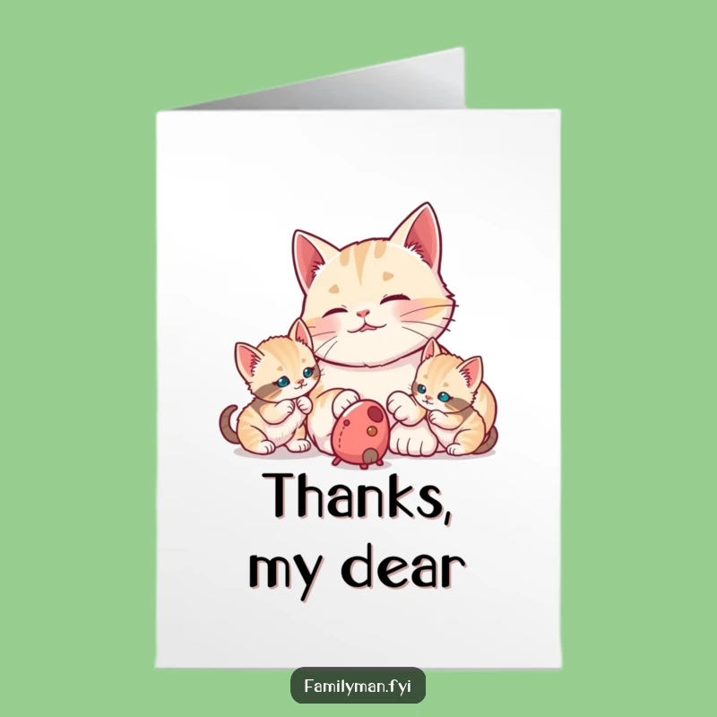 Free Printable Cat Dad Thank You Card: Grateful & Playful Downloadable