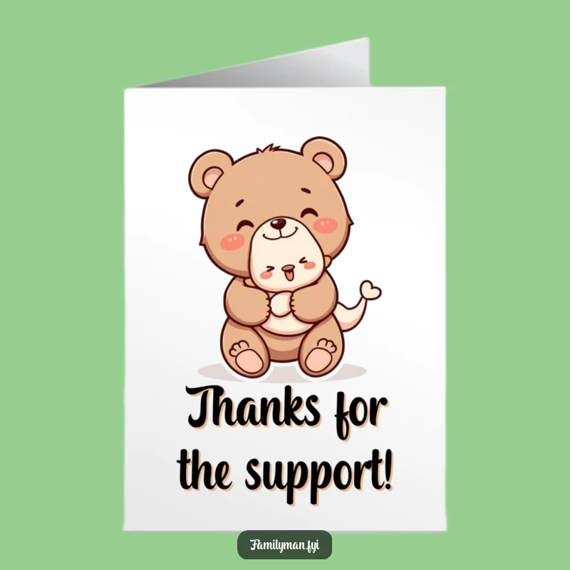 Free Printable Thank You Card: Bear Cub Piggyback for a Sweet Downloadable Appreciation