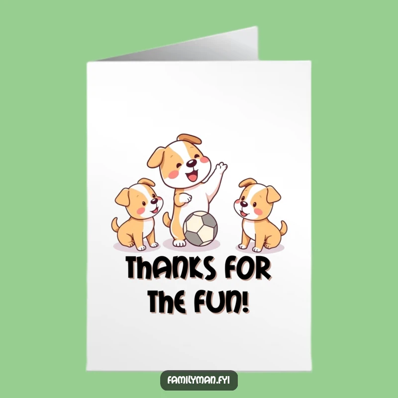 Free Printable Thank You Card: Dog & Puppies Play for a Fun Downloadable Appreciation