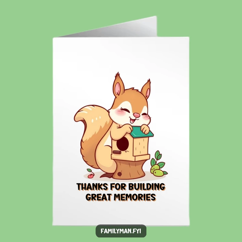 Free Printable Thank You Card: Squirrel's Helpful Fix, Funny Downloadable Gift for Kind Deeds