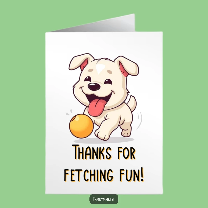 Free Printable Thank You Card: Dog's Happy Chase Downloadable Gift for Appreciation