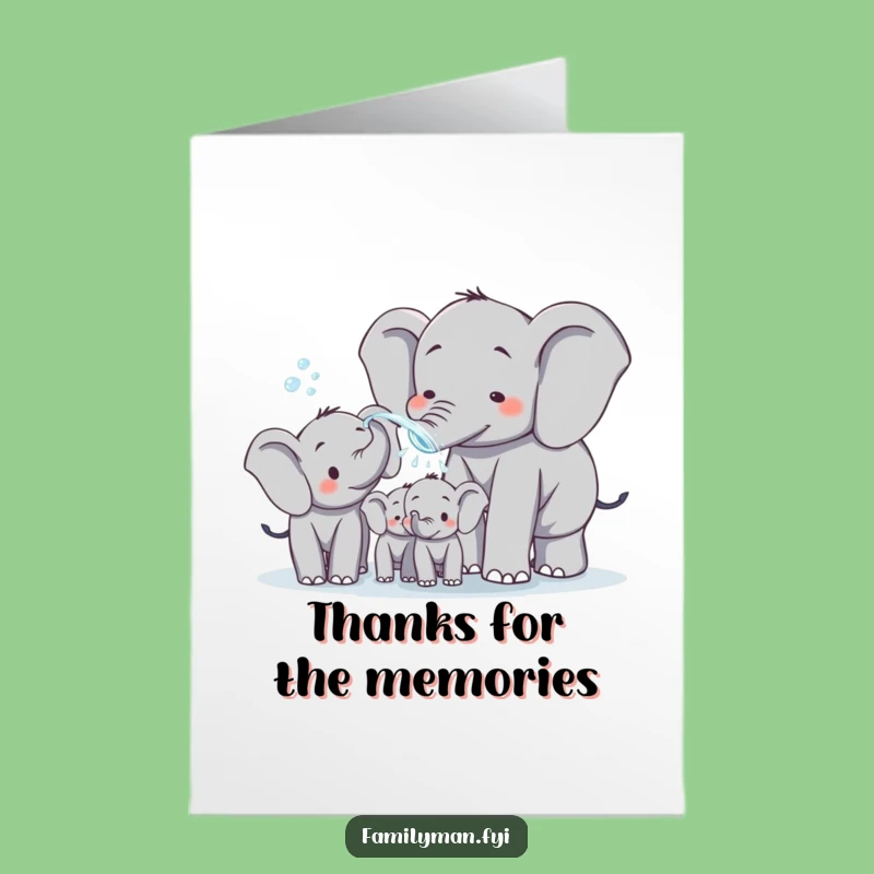 Free Printable Elephant Dad Thank You Card: Grateful & Playful Downloadable