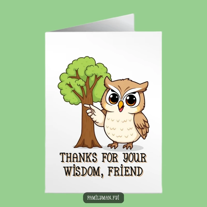 Free Printable Thank You Card: Owl's Family Pride - Appreciative Downloadable Gift