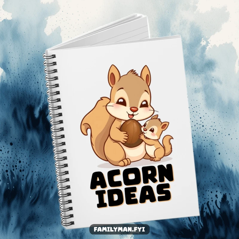 Funny Dad Squirrel Notebook: A doting father squirrel character sharing a nut with its youngster, inspiring journaling of sweet moments.