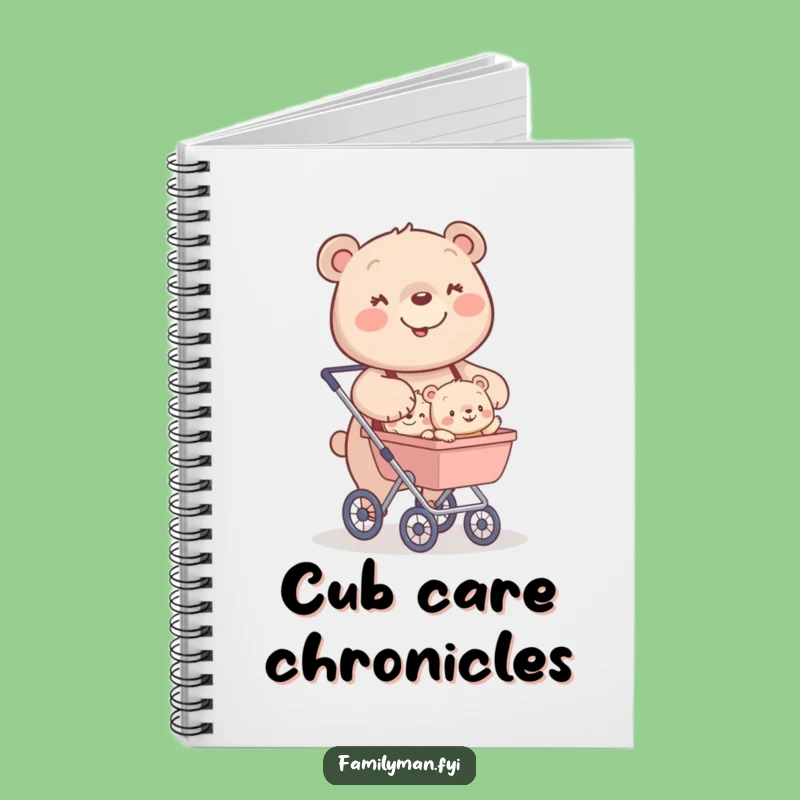 Funny Bear Stroller Notebook: Parent Bear's Notes; Journal Funny Gift