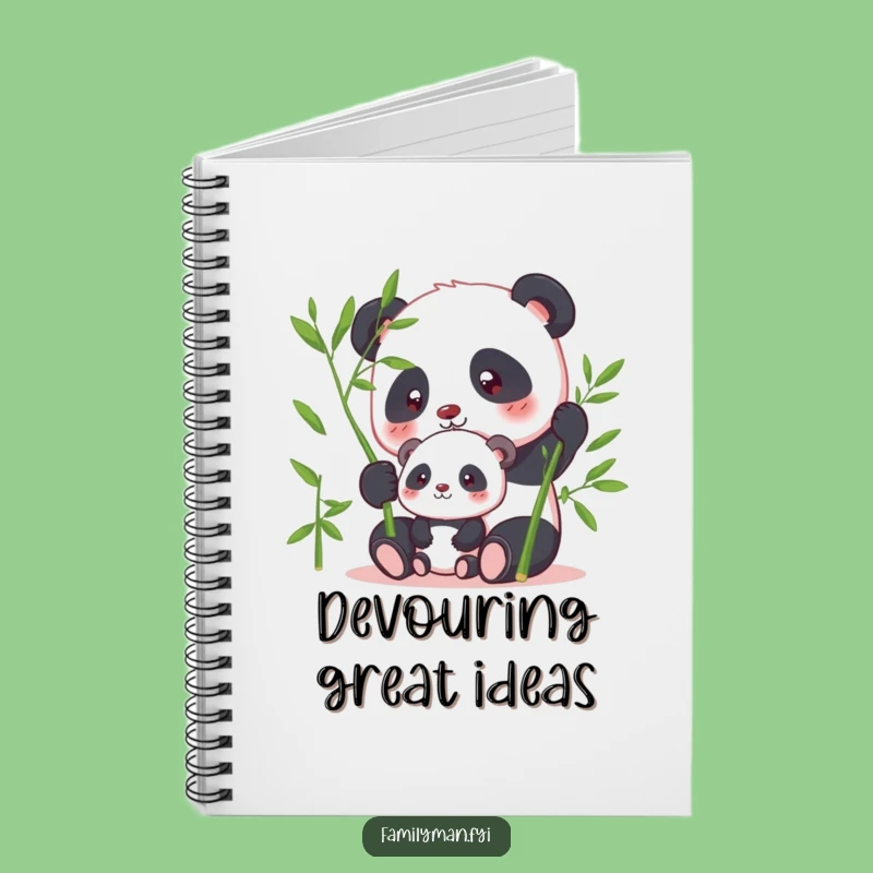 Funny Panda Sharing Bamboo Notebook: Calm Notes, Humorous Gift
