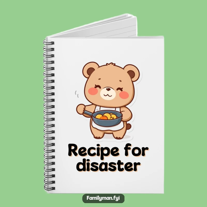 Funny Bear Chef Notebook - Happy Apron Recipe Journal