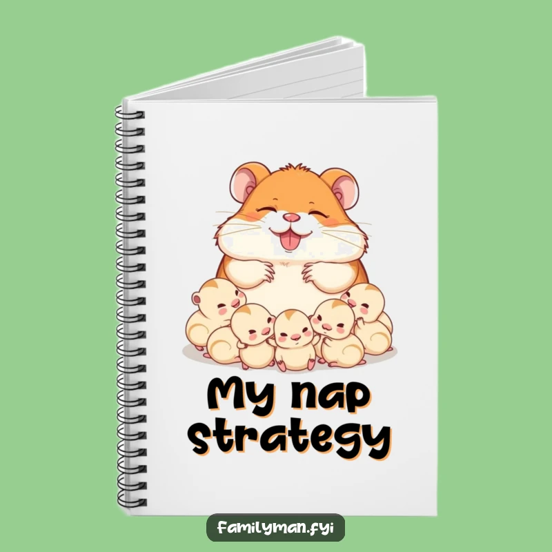 Funny Dad Hamster Notebook: Sleeping Dad & Babies, Journal Gift