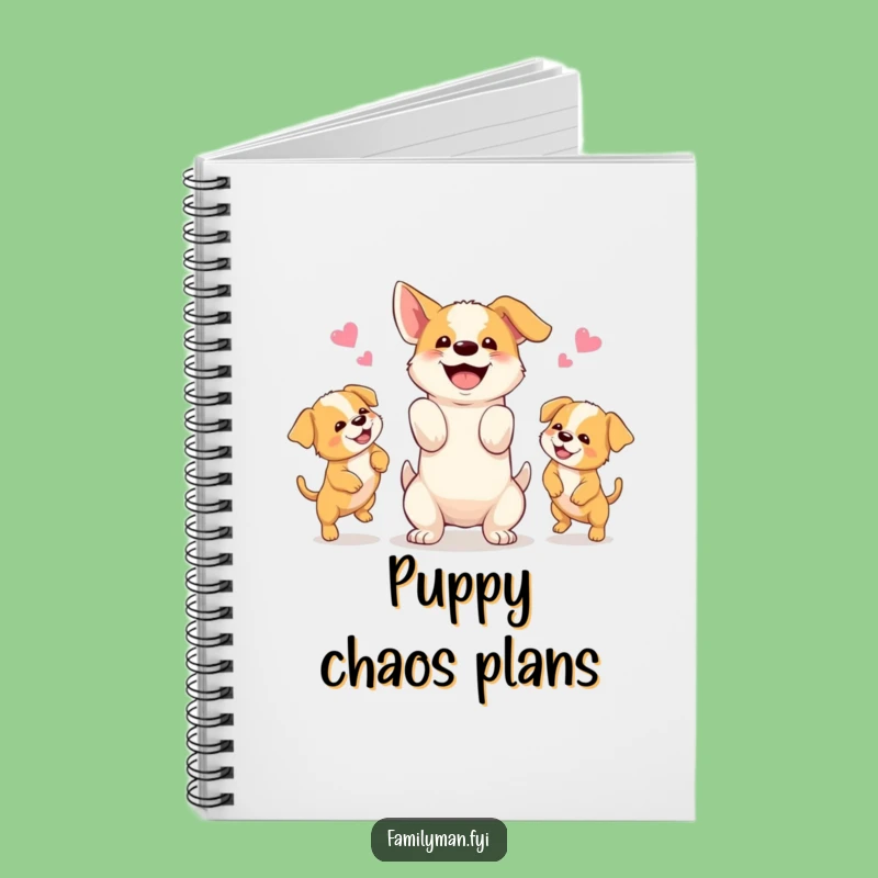Funny Dog Juggling Puppies Notebook: Jot Down Notes with a Happy Canine