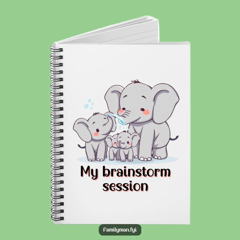 Funny Elephant Dad Notebook: Playful Family Water Spray, Journal Gift