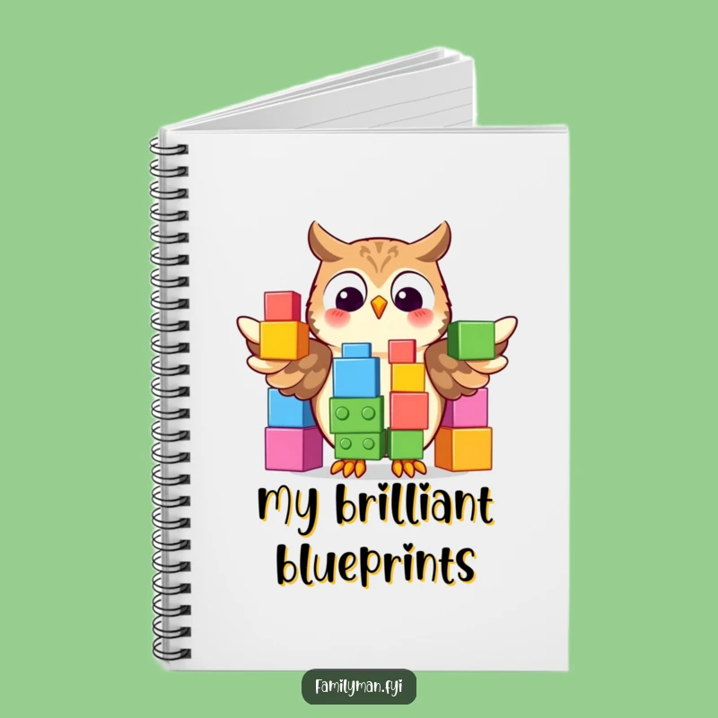 Funny Owl Building Blocks Journal: Jot Down Brilliant Ideas!
