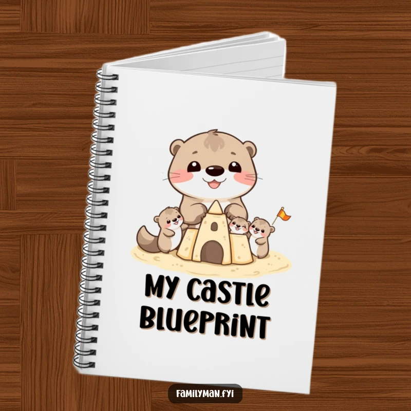 Funny Otter Notebook: A cheerful otter family working together to build an impressive sandcastle, perfect for jotting down brilliant ideas.