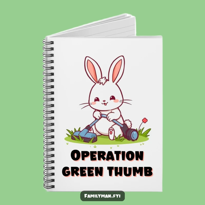 Funny Rabbit Mowing Notebook: Garden Plans, Tidy Notes, Cheerful Journal