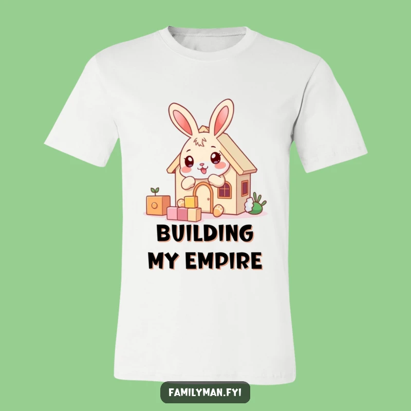 Funny Bunny Builder T-Shirt - Playful House Construction Tee