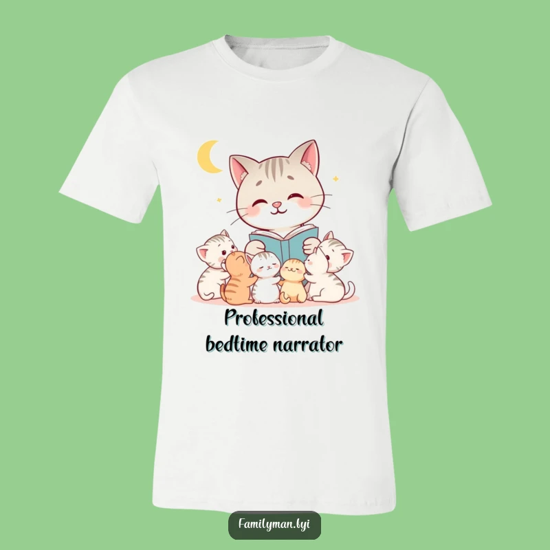 Funny Cat Reading T-Shirt: Adorable Mom Cat Storytime with Kittens Tee Gift