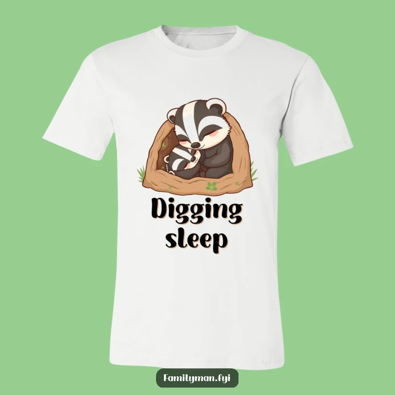 Funny Dad Badger T-Shirt - Cozy Fatherly Protection Tee Gift