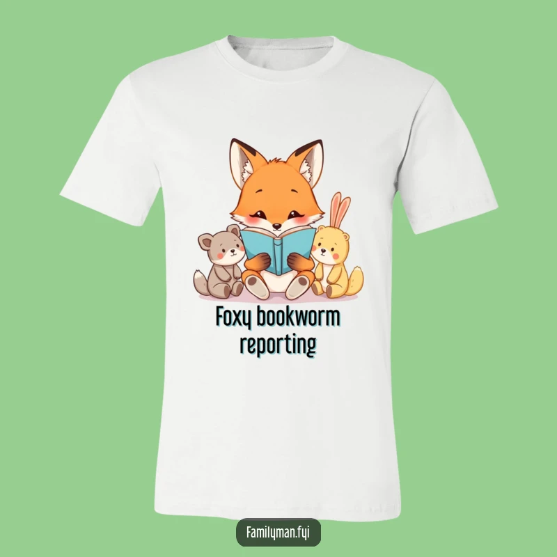 Funny Fox Story Time T-Shirt: Adorable Reader with Stuffed Animals, Hilarious Bookworm Tee