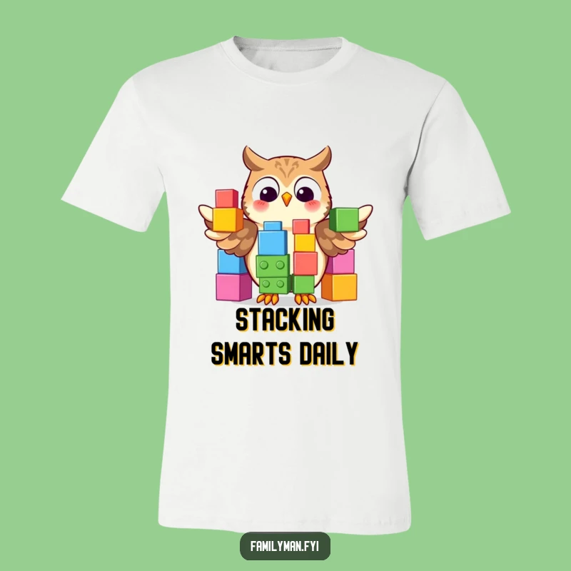 Funny Owl Building Blocks T-Shirt: Wear Your Wisdom Hilariously!