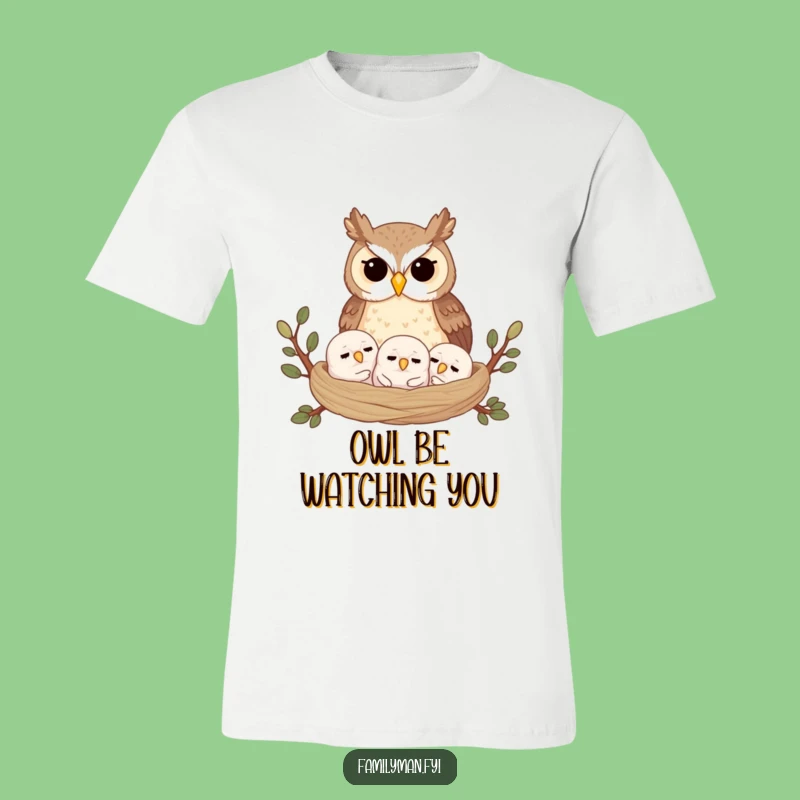 Funny Owl Family Guardian T-Shirt: Adorable and Funny Present for Bird Lovers!