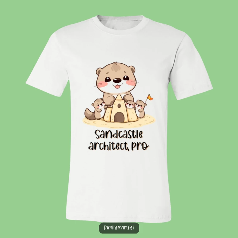 Funny Otter Sandcastle T-Shirt: Cheerful Family Beach Vacation Tee Gift