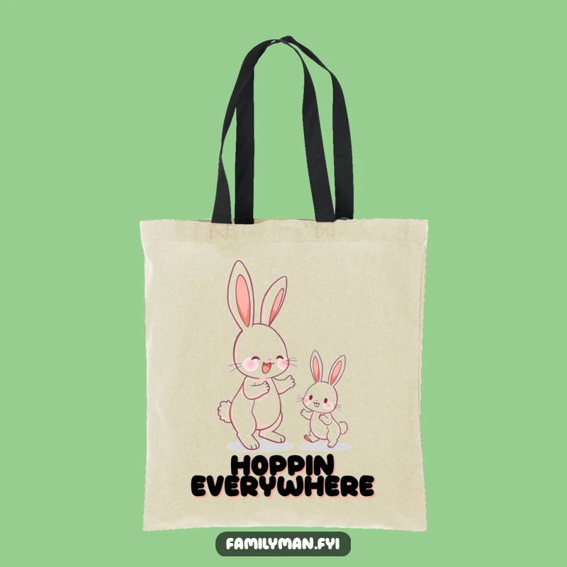Funny Bunny Hop Tote Bag: Learning Fun, Stylish & Humorous Accessory Gift