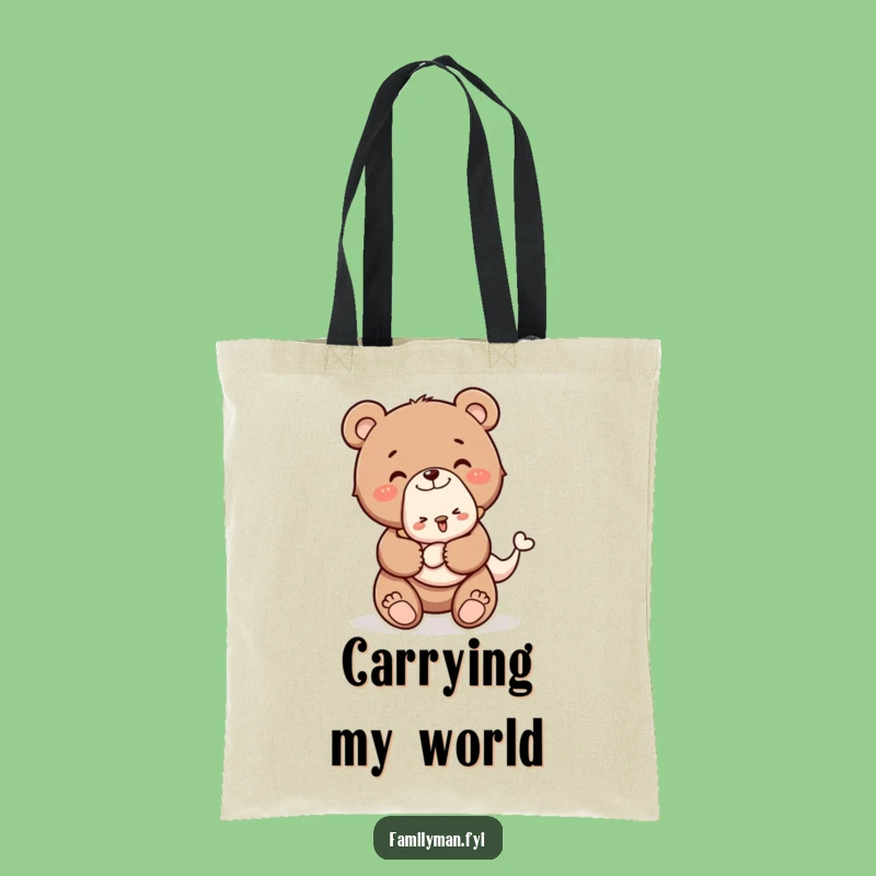 Funny Piggyback Bear Cub Tote Bag: Carry Your Essentials with Charm
