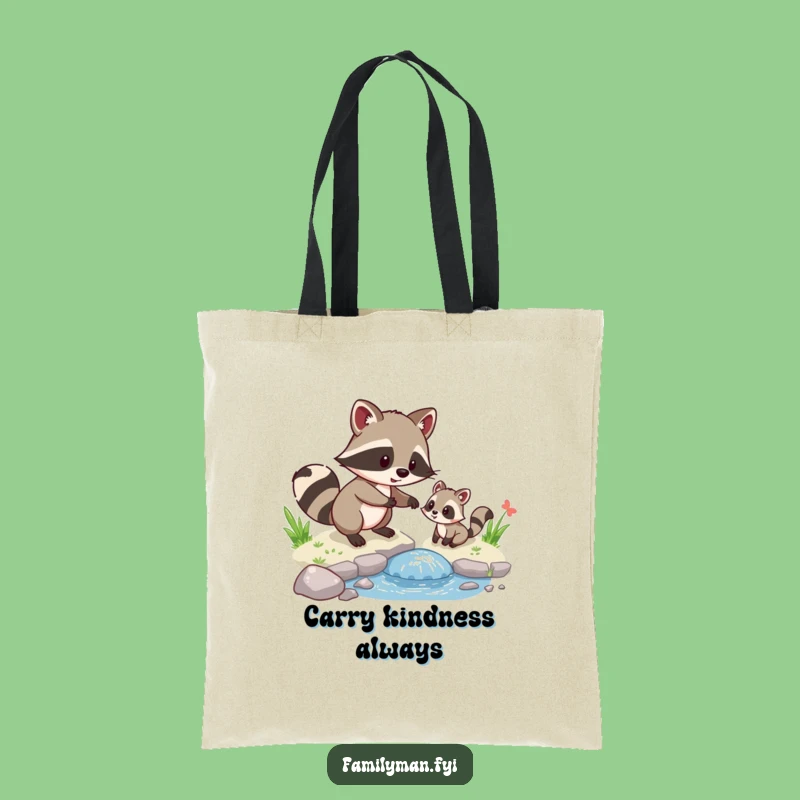 Funny Raccoon Helper Tote Bag: Carry Kindness with this Humorous Design