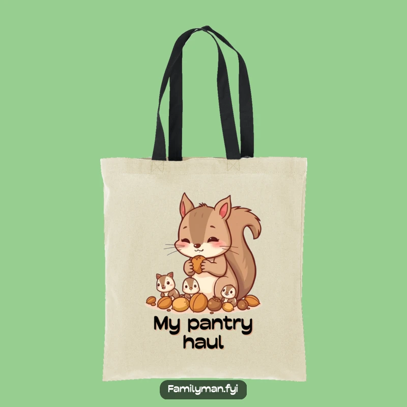 Funny Squirrel Gathering Nuts Tote Bag: Carry Humor and Essentials, Gift