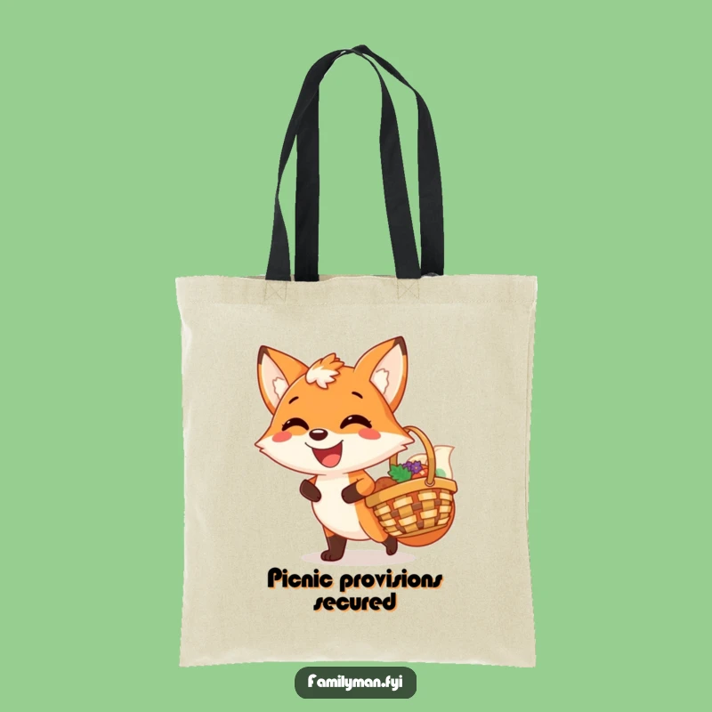Funny Fox Picnic Tote Bag: Joyful Woodland Creature, Perfect Gift Tote